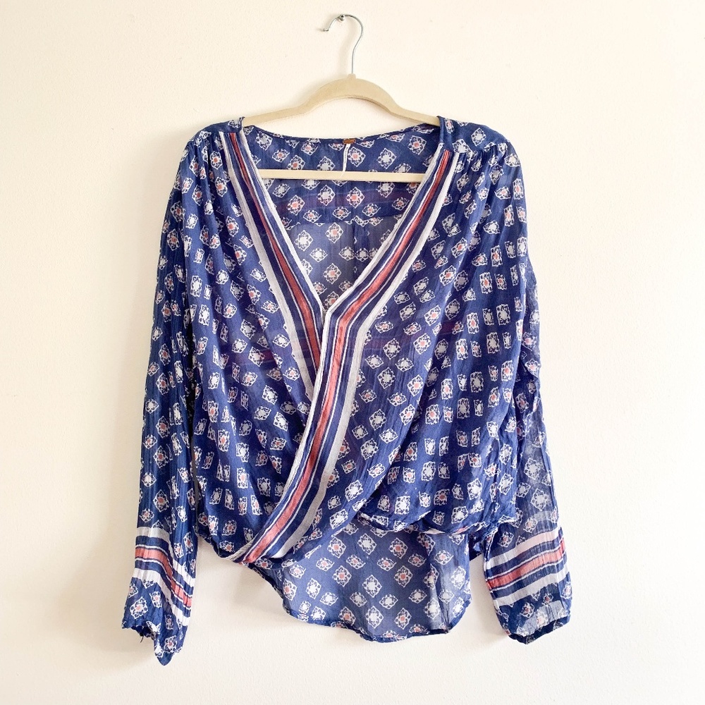 Free People Before Dawn Mosaic Print Wrap Top